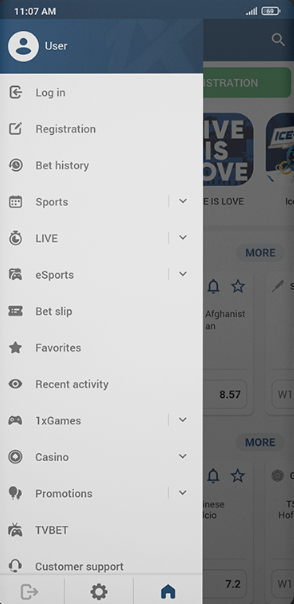 screenshots of 1xbet mobile application 2